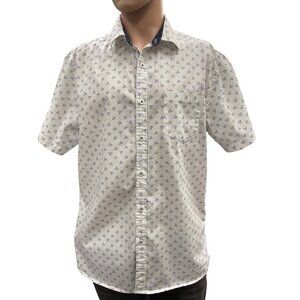 Across the Pond Men's White Dress Shirt Size L SKU 1178